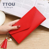 Long Wallet with Tassel Quality Leather